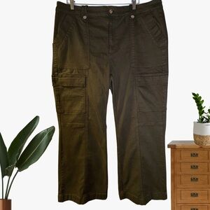 High-Rise Olive Green Cargo Pants
